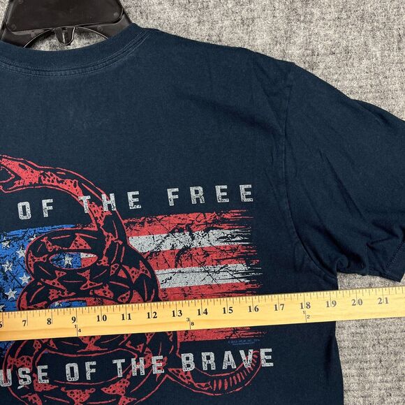 Buck Wear American Flag T-Shirt M Adult Police Fire Rattlesnake First Responder - Picture 5 of 9